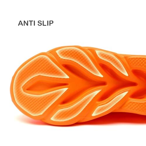 VGPSFN Mens Trainers Running Walking Shoes Sport Outdoor Casual Tennis Gym Hiking Shoes Lightweight Comfortable Fitness Sneakers for Men Fashion Work Athletic Jogging Orange UK 10.0 — view 6