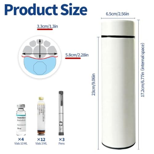 NKFBEV Insulin Cooler Travel Case, TSA Approved Insulin Pen Case with Digital Temperature Display, Portable Insulin Travel Case, Refrigerated Medicine Travel Bag, Holds 1-3 Insulin Pens (White) — view 2