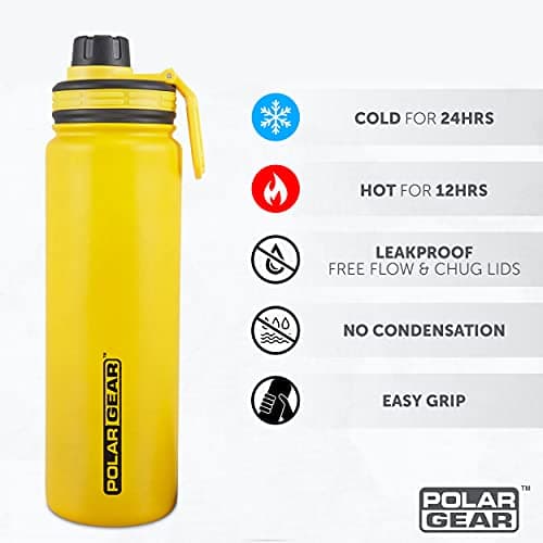 Polar Gear Insulated Water Bottle Yellow 700ml Stainless Steel Double Wall — view 2