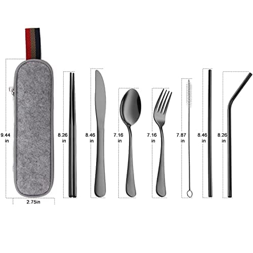 DEVICO Travel Cutlery Set, Stainless Steel Camping Cutlery Set for 1 — view 6
