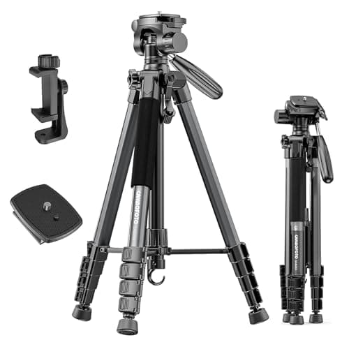 CAMBOFOTO Camera Tripod,Lightweight Aluminum Tripod Stand for Camera/Phone