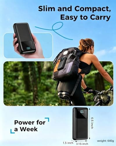 50000mAh Portable Power Bank, USB C PD 30W Fast Charge 5-Port — view 6