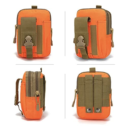 ZhaoCo Tactical Molle Pouch, Compact Utility Belt Pouch Military Army EDC Pouch Waist Bag Fanny Packs for Sports Hiking Camping - Orange — view 2