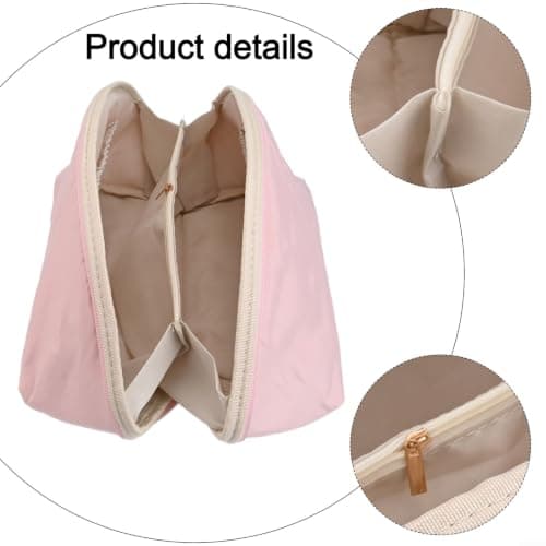 Underwear Storage Bag with Compartments for Bras Socks and Lingerie Portable Organizer Memory Cloth Pouch Lightweight Case for Home Travel Drawer 25x13x13cm White Pink(B) — view 5