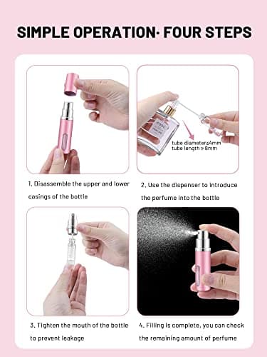BELEVO Travel Perfume Atomiser - 3 Pcs Refillable Perfume Bottle, 5 Ml Mini Spray Bottle Suitable For Men And Women Travel Essentials — view 5