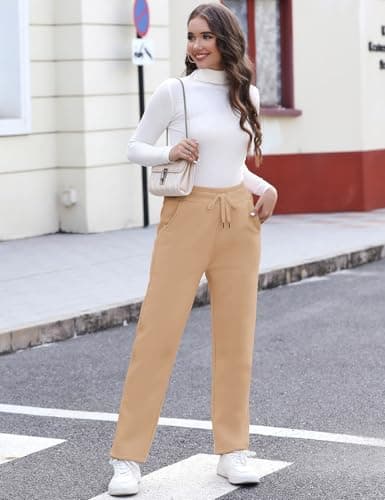 Svanco Womens Fleece Trouser Warm Winter Lined Jogger Thermal Pant Khaki — view 4
