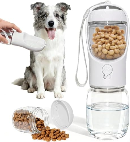 Dog Water Bottle Portable 3in1 Water Bottle with Food Container for Dogs