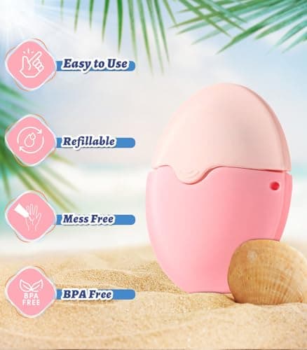 Searuodio Sunscreen Applicator for Kids & Families with Roller Ball & Soft Sponge - Refillable, Spill-Proof, Travel Size (1.85 oz) - Easy Sunscreen Roll-On for Children, No Mess Baby Sun Lotion Brush — view 3