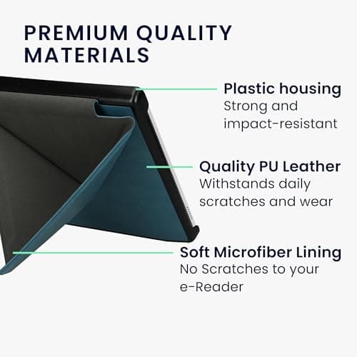 kwmobile Cover for Pocketbook Era/Era Color Case - Slim PU Leather eReader Cover with Stand and auto sleep funktion - Petrol — view 6