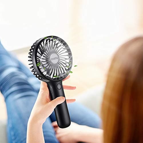 Miady 2-Pack 5000mAh Handheld Portable Fan(7-20 Hours Runtime), USB C Rechargeable Battery Operated 3 Speed Mini fan for Home Office Travel Outdoor and Camping — view 4