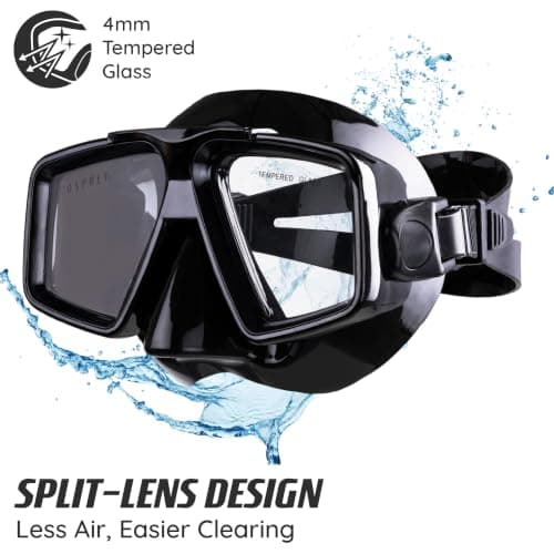 Osprey Adult Snorkel Set with Tempered Glass Mask & Silicone Snorkel — view 6