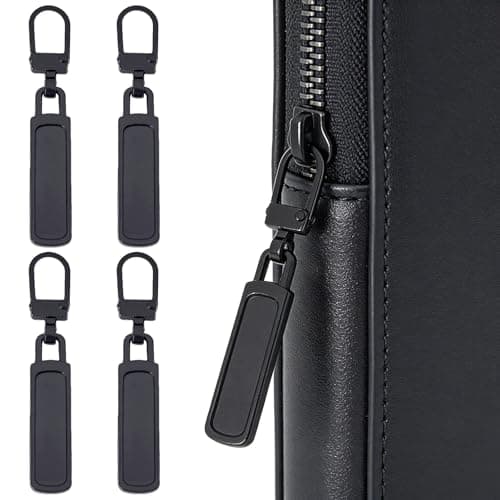 Quality Metal Zipper Pull Replacement Kit - 4 PCS Detachable Zipper Tabs for Luggage, Backpacks, Clothing Repair | Durable Black Slider Pulls, Easy Installation — view 6