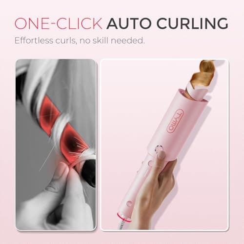 TYMO Hair Curler Automatic Rotating - CURLPRO, Curling Wand, Pink 1.25 inch — view 2