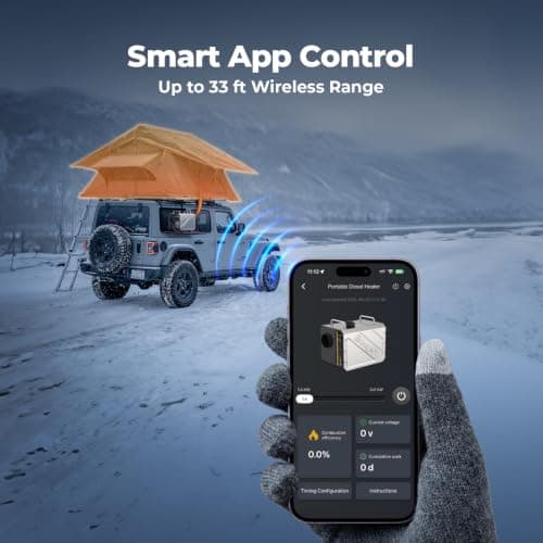 BougeRV 5KW Portable Diesel Heater 12V 220V, App Control 8-Min Tent Heating — view 6