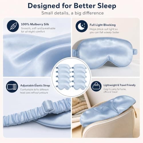 8PCS Silk Eye Mask Set, Blackout Sleep Mask — view 5