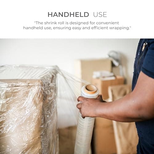 Roe Tenpo Stretch Shrink Wrap Roll - 400mm X 250m, Strong, Water & Moisture Proof, Industrial Strength Cling Film, Plastic Wrap, for Luggage, Pallet Wrap & Packaging (Clear, 1 Roll) — view 6