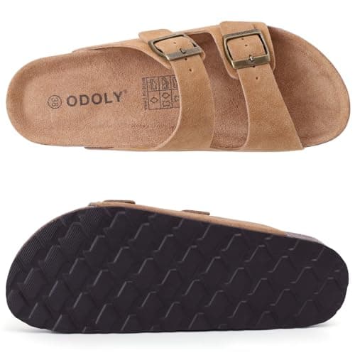 ODOLY Unisex Comfortable Cork Footbed Slide Sandals with Arch Support — view 6