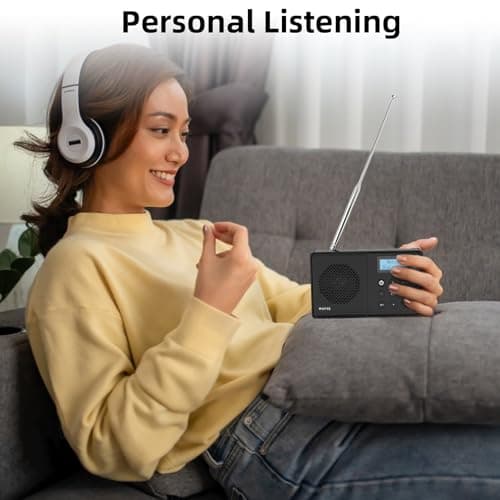 DAB Radio Portable, WOVTE DAB+ Digital Radio Rechargeable FM Radio — view 6
