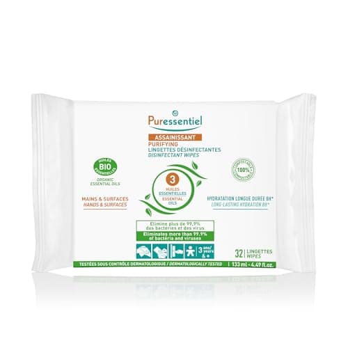 Puressentiel Natural Antibacterial Wipes 32 wipes with 3 Essential Oils