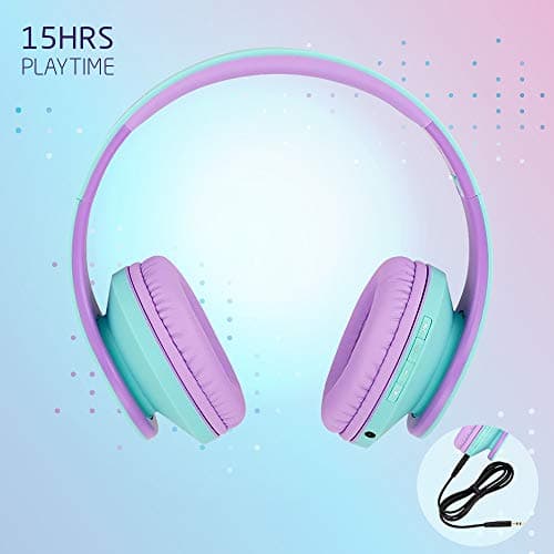 PowerLocus P2 Kids Headphones Wireless, Bluetooth Headphones for Kids Over Ear with Volume Limit 85DB, Built-in Microphone, Foldable, Carry Case, Micro SD/TF for iPhone/iPad/Laptop/PC/TV — view 6
