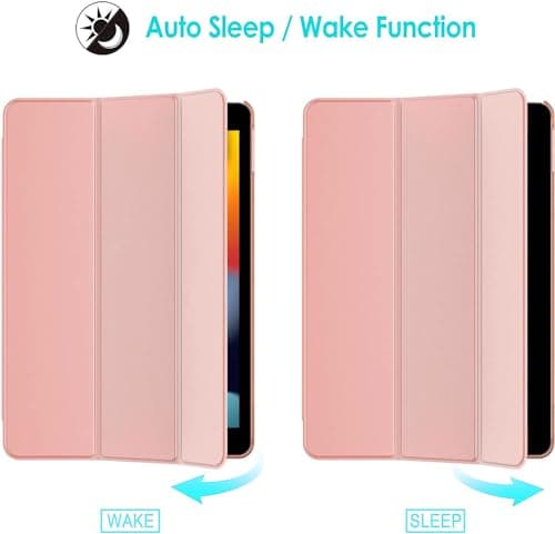 For Apple iPad 10.2 inch 9th/ 8th/ 7th Generation, Smart Magnetic Stand Case, Leather Cover with Magnetic Closure, Anti-Scratch and Lightweight Case (2021/2020/2019) (Rose Gold) — view 6