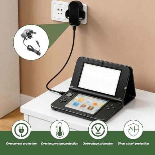 Charger Compatible With Nintendo 3DS XL New 3DS XL 2DS XL New 2DS XL DSi DSi XL Power Adapter, Power Adapter with UK Plug 1.2M Charging Cable Replacement for Handheld Console Gaming Charger — view 4