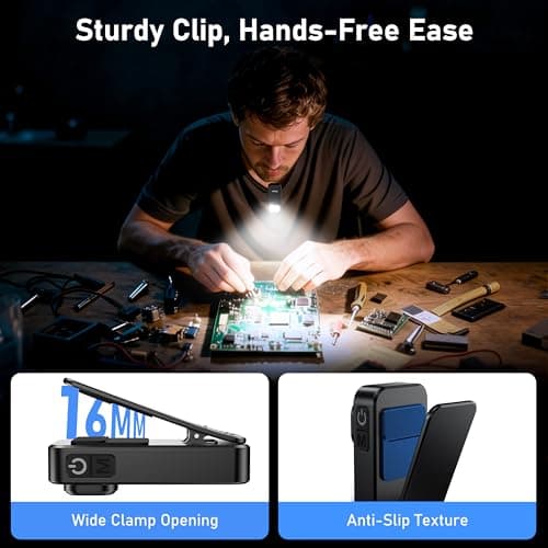 Blukar LED Torch Rechargeable, 800L Super Bright EDC Mini Clip on Torch — view 6