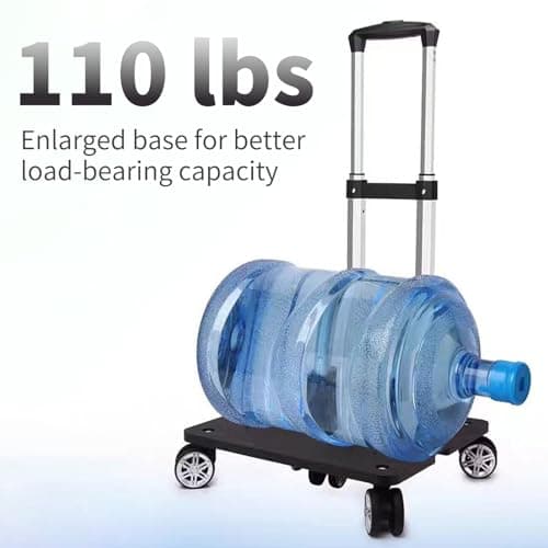 Backpack Trolley with 5 Swivel Wheels, Large Base Folding Luggage Cart — view 5