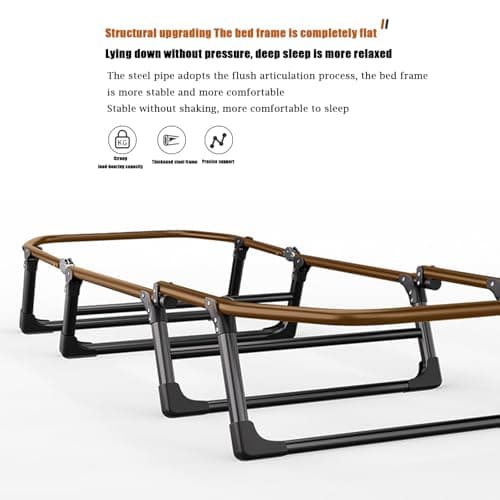 NCONCO Camp Bed for Adults,Oversized Adjustable Folding Travel Cot Portable — view 4