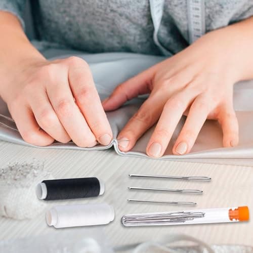 Black and White Sewing Thread, Materials and Fabrics Suitable Hand-Sewing — view 4