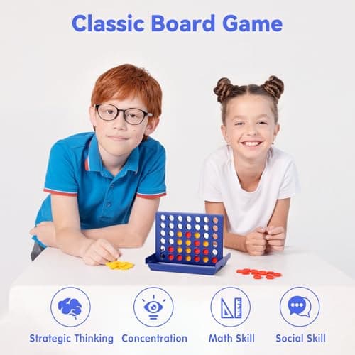 Pup GO 8 Pack Travel Size Classic 4 in a Row Game for Kids Ages 3+, Pocket Size Board Game for Car,Airplane & Camping, Travel Essential 2 Player Strategy Kids Games, Foldable (11x8cm/4.33x3.15inches) — view 5
