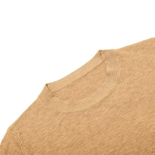 Women's Winter Crew Neck Long Sleeve Travel Hiking T-Shirt Pullover Vest Wool, khaki, L — view 5