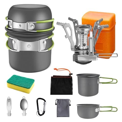 AUTOPkio Camping Cooking Set, Outdoor Camping Pans Pots and Stove