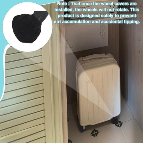 OLYCRAFT 16 Pack Luggage Wheel Cover Socks Suitcase Wheel Protector Cover Nylon Wheel Protectors Socks Dustproof Universal Wheel Protectors for Suitcase Prevents Floor Bed Dirt — view 5