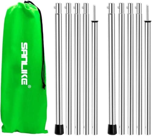 SANLIKE Stainless Steel Tent Poles Portable Tent tarps for Camping Hiking