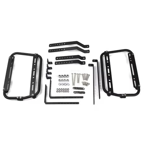 2024 Upgrade Pannier Rack Universal Motorcycle Side Box Bracket Motor E-Bike Side Luggage Boxes Steady Frame Kits Motorbike Rear Trunk Luggage Rack, Stainless Steel, Matte Black — view 4