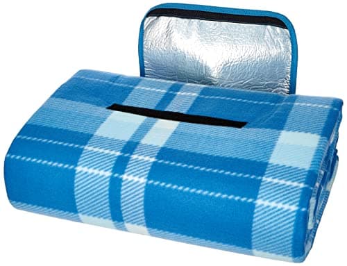 Amazon Basics Picnic travel Blanket With Waterproof Backing, 200 x 200 cm, Blue — view 6