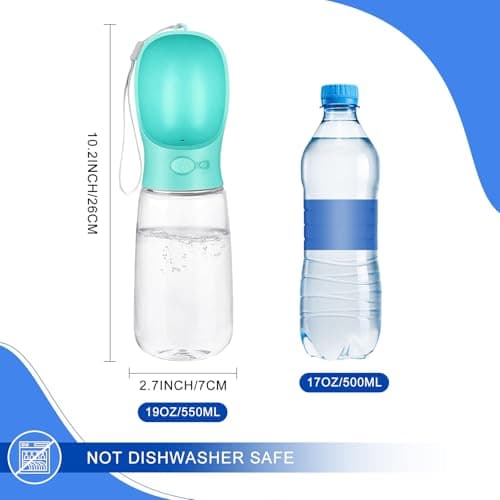 Emwel Dog Water Bottle - 550ml Water Feeder Leak Proof Portable Puppy Water Dispenser with Drinking Feeder for Pets Outdoor Walking, Hiking, Travel, Food Grade Plastic For Pets — view 3