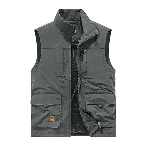 Men's Multi-Pocket Field Vest with Durable Oxford Fabric, Lightweight Fishing Jacket for Outdoor Work, Hiking, and Emergency Activities, Multiple Zippered Pockets for Tools and Gear, Black, Up to 3XL — view 2