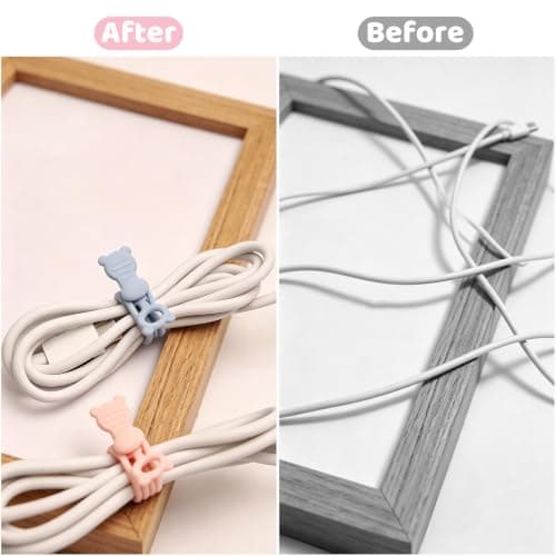 8 Pcs Reusable Silicone Cable Ties, Elastic Cord Organizer Straps — view 6