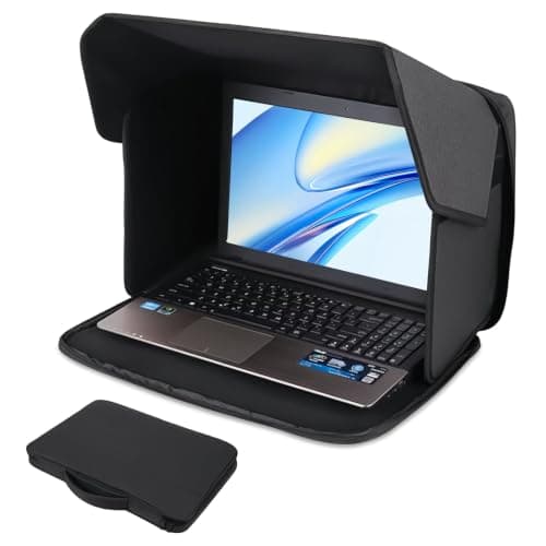 Laptop Sun Shade Cover Sleeve Bag 2in1 Foldable Laptop Hood Privacy Shield