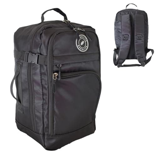 Ryanair Cabin Bag 40x25x20cm Underseat Backpack – Airline Approved Free Carry On Flight Bag | Lightweight 20L Nylon Travel Backpack Fits Ryanair, EasyJet, British Airways & More - Black