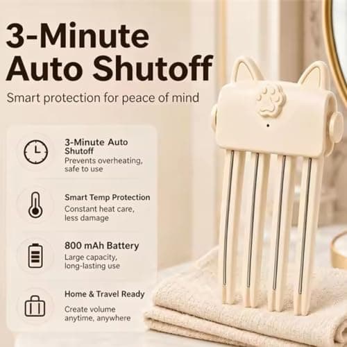 Electric Heated Hair Volume Clip,Heated Root Volumizer Clip,Portable Travel Hair Styling Tool for Flat Fine Hair, for Women (Beige) — view 4