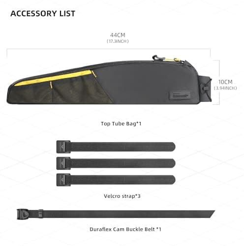 Rhinowalk Bike Top Tube Bag Bike Frame Bag 2.1L Waterproof Professional Cycling Accessories for Mountain Road Bicycle(Large)-Black — view 2
