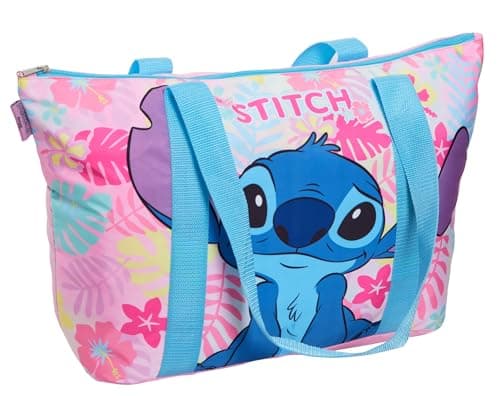 Disney Lilo & Stitch Tote Bag for Women Girls Travel Beach Bag Zipped Fully Lined Large Shoulder Top Handle Overnight Carry On Shopper Bag — view 2