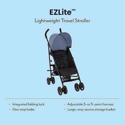 Graco EZLite, ultimate easy-to-use lightweight stroller at only 6.6kg for on-the-go families. Suitable from birth to approx. 3 years (0-15kg), Stormy fashion — view 2