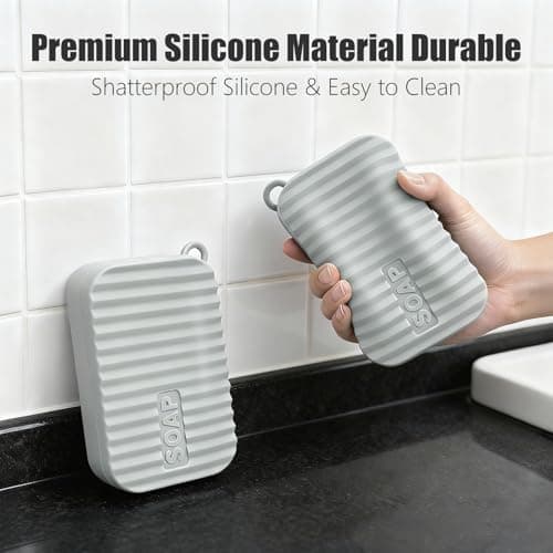 AIDIMMING Extra Large Leakproof Silicone Travel Soap Case (Deep Gray) — view 5