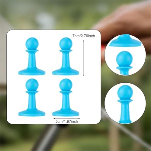 Pegciuho 4Pcs Professional Heavy Duty Lightweight Rubber Tent Pole Protectors for Hiking Backpacking Outdoor Activities, Blue — view 3