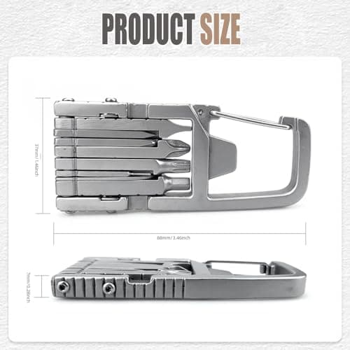 GOWEILE Multitool Keychain 12 in 1 Portable Folding Multi Tool Stainless Steel Outdoor Screwdriver Bit Multipurpose Hand Tool Gifts for Men — view 2