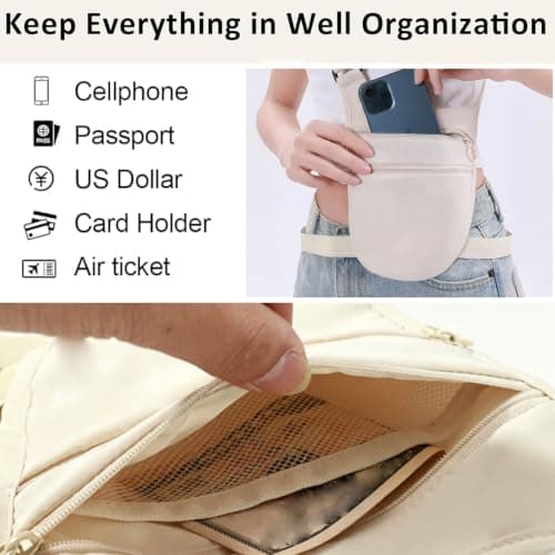 Anti Theft Travel Money Belt, Hidden Waist Pouch for Men and Women — view 5